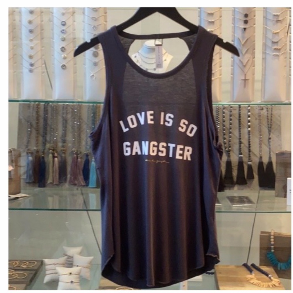 Spiritual Gangster Black Graphic Tank Top - "Love Is So Gangster"